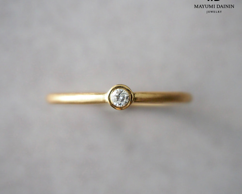 Hitotubu line ring -daily- 一粒 ダイヤ ダイヤモンド 華奢