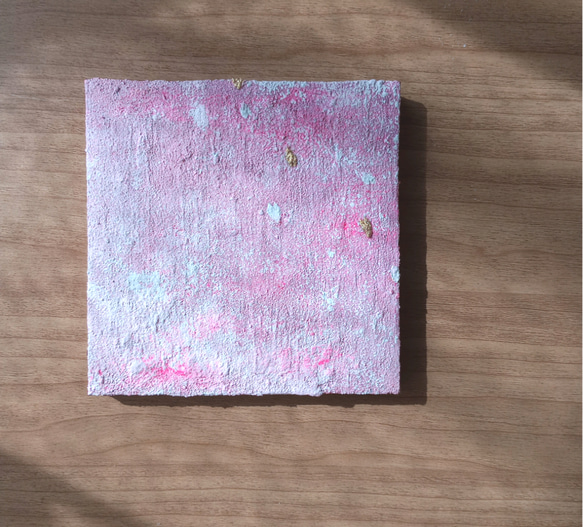 爛漫 -mini-』純金箔の金継ぎアート ゴールド ピンク 抽象画 モダン