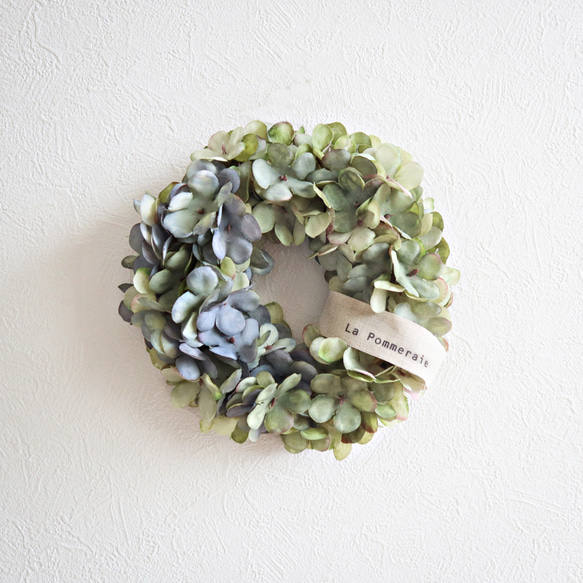 mini wreath 紫陽花 ★ 17cm blue×green 1枚目の画像