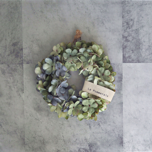 mini wreath 紫陽花 ★ 17cm blue×green 2枚目の画像