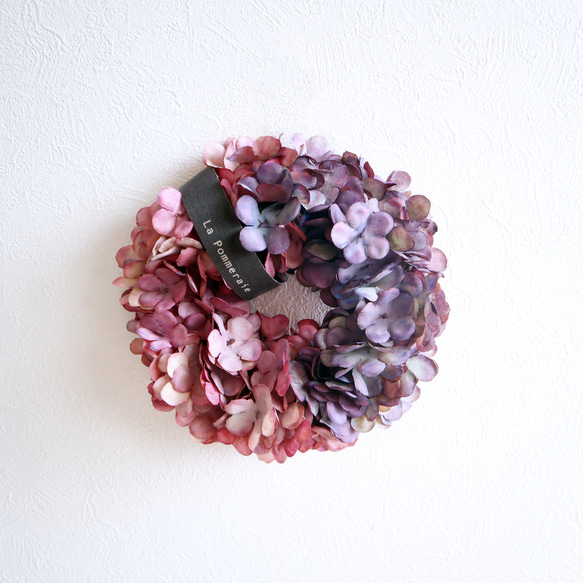 mini wreath 紫陽花 ★ 17cm plum ×grape 1枚目の画像