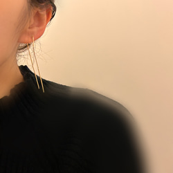 Simple chain earring シンプル　チェーン　ロング　イヤリング　ピアス　silver925 上品　大人 7枚目の画像