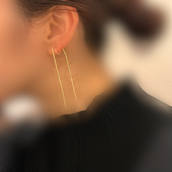 Simple chain earring シンプル　チェーン　ロング　イヤリング　ピアス　silver925 上品　大人 8枚目の画像