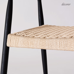 アッシュ材のペーパーコードアームチェア [1脚入 : 2色 ] 北欧スタイル 木製 無垢 手編み 椅子 ダイニングチェア 7枚目の画像