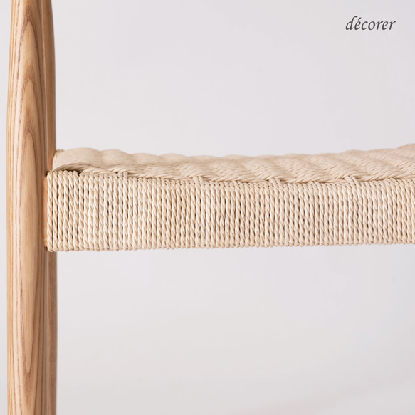 アッシュ材のペーパーコードアームチェア [1脚入 : 2色 ] 北欧スタイル 木製 無垢 手編み 椅子 ダイニングチェア 14枚目の画像