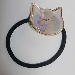 【ハンドメイド】猫ちゃん ヘアゴム 3枚目の画像