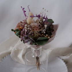 秋色紫陽花とセルリアのドライフラワーブーケ 2枚目の画像