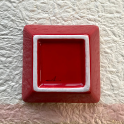 オイシヰおにぎり　豆皿(赤) 3枚目の画像