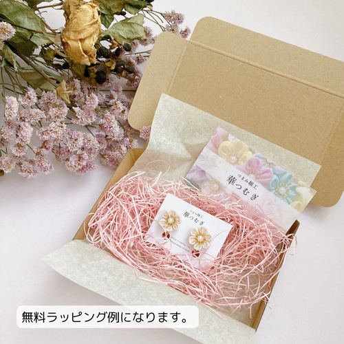 着物に！桜咲くピアス/イヤリング つまみ細工 ピンク 和装