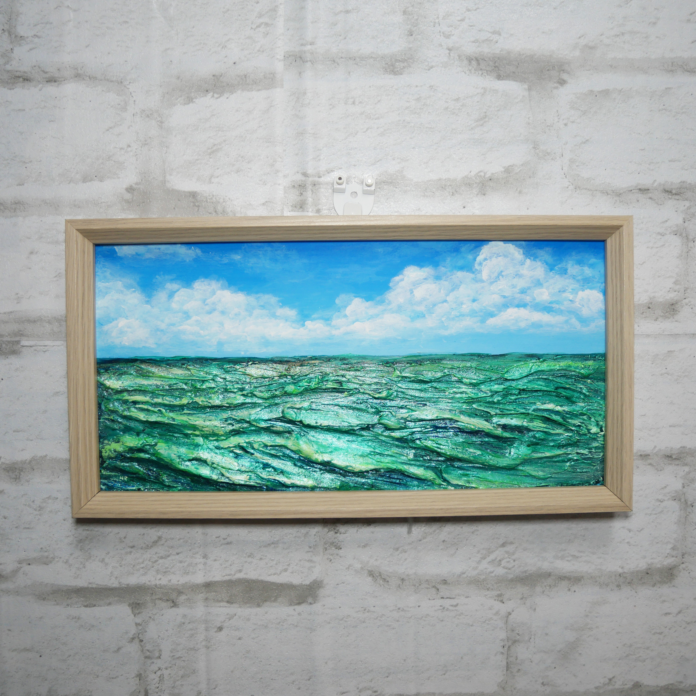 油絵 絵画 【エメラルドグリーンの海】