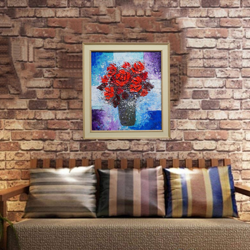油絵 油彩 油彩画 絵画 絵 【Red rose】 油絵 油彩 油彩画 絵 絵画 【Red rose】 絵画 HR 通販