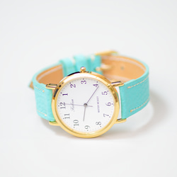 【新品//先發限量發售】人氣金面Taurillon Clemence薄荷綠蒂芬妮藍腕錶 第1張的照片
