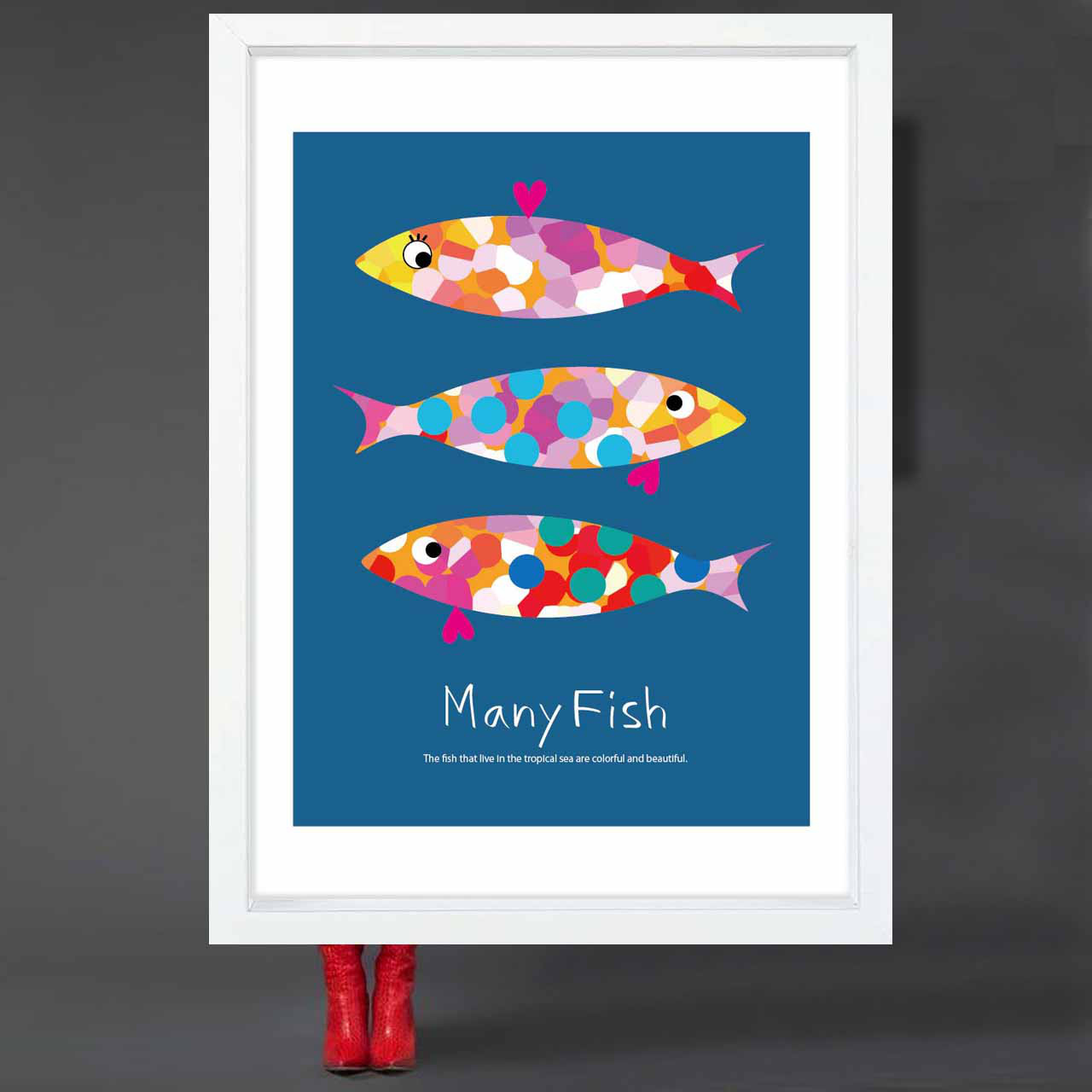 恋する魚　イラスト　ポスター　A4 A3 A2 A1　アートポスター　アート/sei/検索　新着順　2183