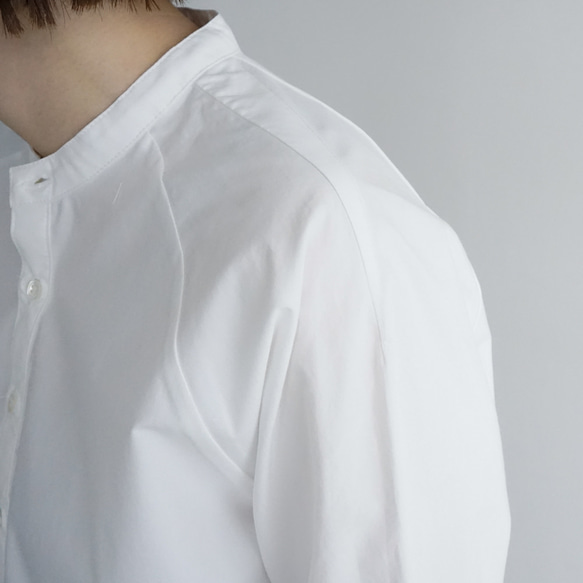 コットンラグランプルオーバーシャツ/white 10枚目の画像