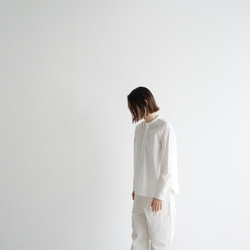 コットンラグランプルオーバーシャツ/white 1枚目の画像