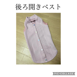 ハンドメイド犬服　アラン風ジャガードニット　ピンク　オーダー受付頁　ベスト、タンクトップ、Tシャツ　 1枚目の画像