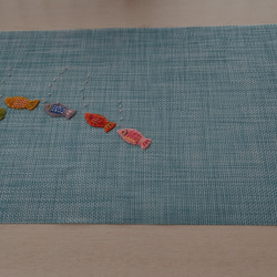 海のさかなのフェルト手刺繍ランチョンマット 3枚目の画像