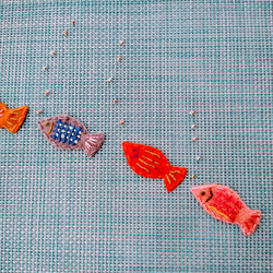 海のさかなのフェルト手刺繍ランチョンマット 5枚目の画像