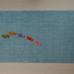 海のさかなのフェルト手刺繍ランチョンマット 2枚目の画像