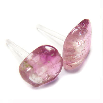 トルマリン ピアス バイカラートルマリン アレルギー対応 原石 天然石 10月 誕生石 gn257