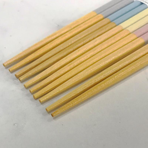 若狭塗箸 パステルカラー 5膳セット 全5色 23cm 家庭用食洗器対応