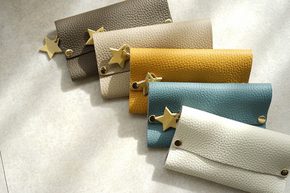 本革 ポケットティッシュケース 星チャーム付き☆ ポケット