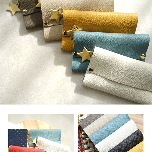 本革 ポケットティッシュケース 星チャーム付き☆ ポケットティッシュ