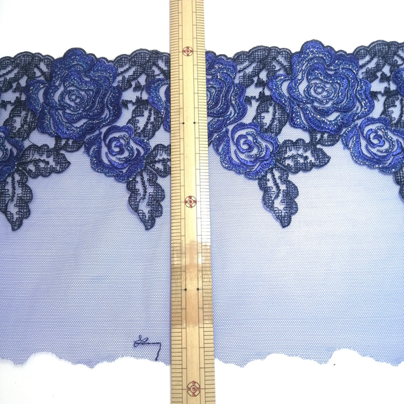 1m 高品質 立体刺繍 チュールレース  ハンドメイド　生地　手芸　素材　はぎれ　 5枚目の画像