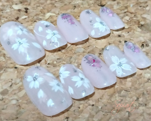 【コネクタ付き！すぐにお使い頂けます】ネイルチップ 桜ピンク コネクタ付き！すぐにお使い頂けます】ネイルチップ 桜ピンク