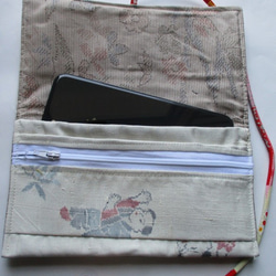 ７６３５　紬で作った和風財布・ポーチ　＃送料無料 8枚目の画像
