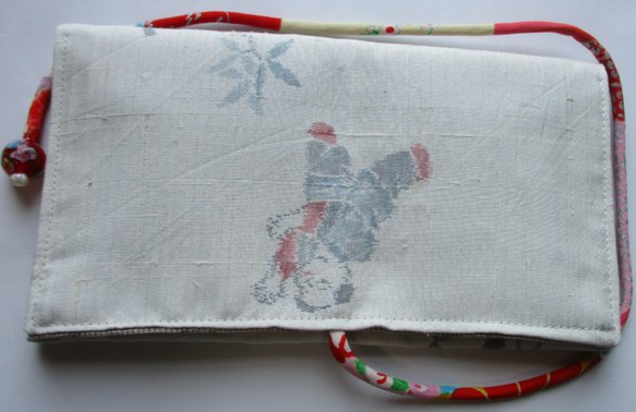 ７６３５　紬で作った和風財布・ポーチ　＃送料無料 3枚目の画像