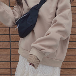 Knit Rib Oversized Sweat PO (Light beige) スウェット ベージュ レトロ 4枚目の画像