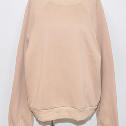 Knit Rib Oversized Sweat PO (Light beige) スウェット ベージュ レトロ 9枚目の画像