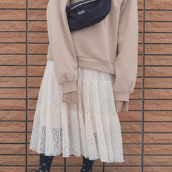 Knit Rib Oversized Sweat PO (Light beige) スウェット ベージュ レトロ 5枚目の画像