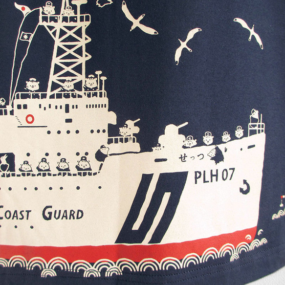 第五管区海上保安本部コラボ おとなTシャツ　ブルー（巡視船せっつ） 5枚目の画像