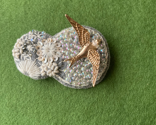 鳥のブローチ 青い鳥のブローチキット