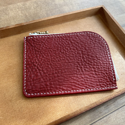 シープスキン】青いラウンドファスナーロングウォレット【イタリアン