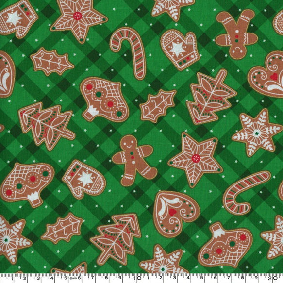 カットクロス！クリスマス生地！ＵSＡ製『マイケルミラー  クリスマス　クッキー柄』巾約110cm×60㎝でカット済み～ 1枚目の画像