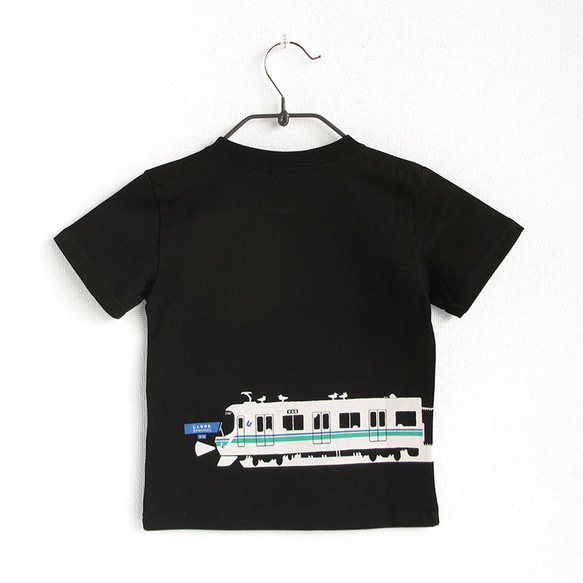 神戸市交通局コラボ　こどもTシャツ　ブラック（地下鉄海岸線） 3枚目の画像