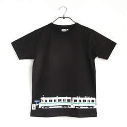 神戸市交通局コラボ　おとなTシャツ　ブラック（地下鉄海岸線） 2枚目の画像