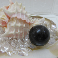 【再販】天然石　<丸玉>　モリオン（黒水晶）　２７ｍｍ 1枚目の画像