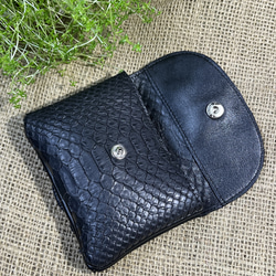 イタリア蛇革袋縫いミニダブル財布 3枚目の画像