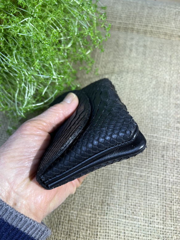 イタリア蛇革袋縫いミニダブル財布 10枚目の画像