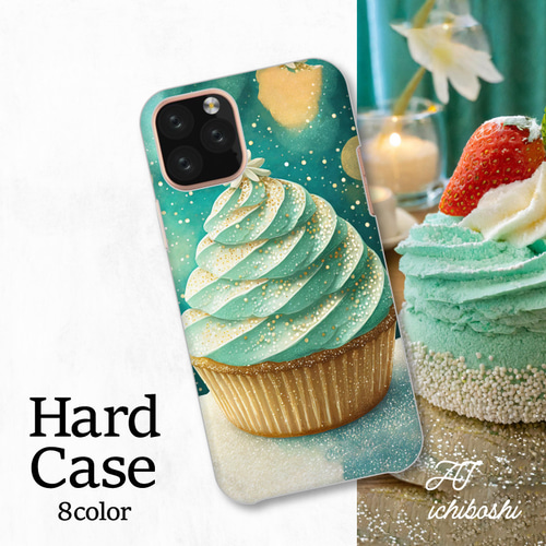 ショートケーキ モンブラン キラキラ 全機種対応スマホケース 背面型