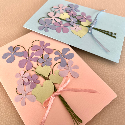 SE-06】ハンドメイドメッセージカード | スミレ メッセージカード
