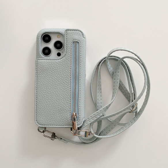 iPhone 【全6色】ショルダー ミラー付き 肩掛け スマホケース 軽量 背面カバー カード収納 可愛い 大人気 2枚目の画像