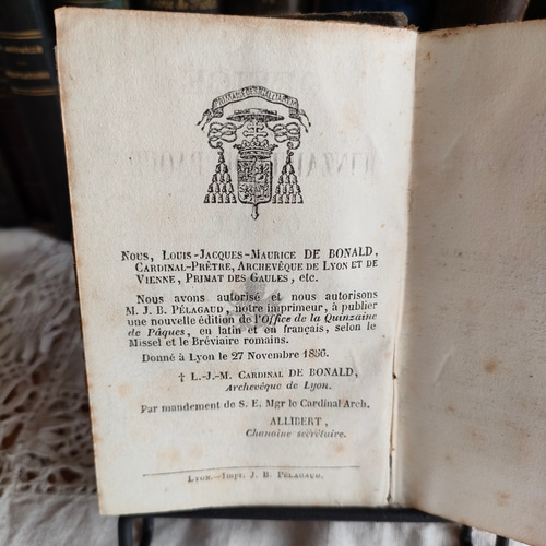 アンティーク洋書】Office de la quinzaine de Pâques, 1876