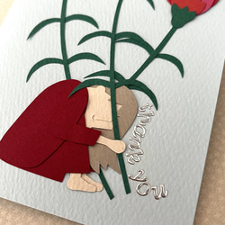 【SE-10】ハンドメイドメッセージカード  |  母の日 ｜ カーネーションの花束を 5枚目の画像