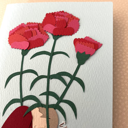 【SE-10】ハンドメイドメッセージカード  |  母の日 ｜ カーネーションの花束を 3枚目の画像