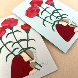 【SE-10】ハンドメイドメッセージカード  |  母の日 ｜ カーネーションの花束を 7枚目の画像